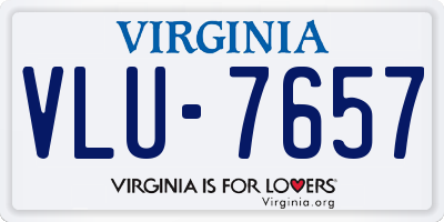 VA license plate VLU7657