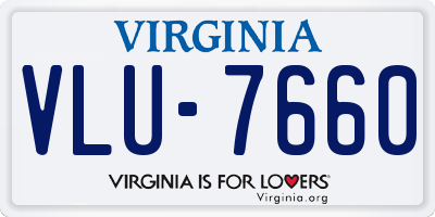 VA license plate VLU7660
