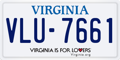 VA license plate VLU7661