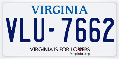 VA license plate VLU7662