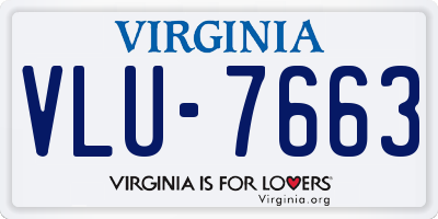 VA license plate VLU7663