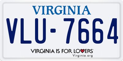VA license plate VLU7664