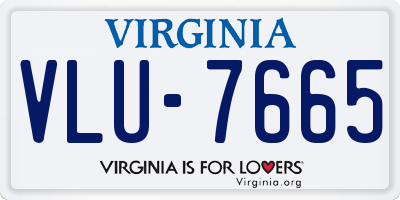 VA license plate VLU7665