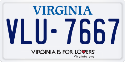 VA license plate VLU7667
