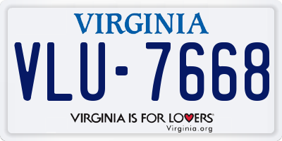 VA license plate VLU7668
