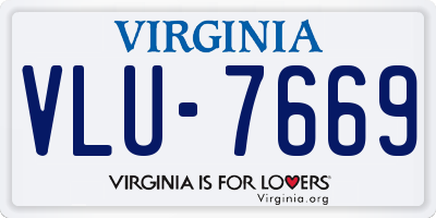 VA license plate VLU7669