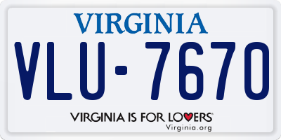 VA license plate VLU7670