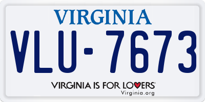 VA license plate VLU7673