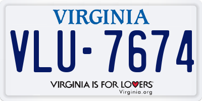 VA license plate VLU7674
