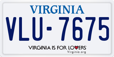 VA license plate VLU7675