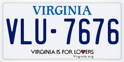 VA license plate VLU7676