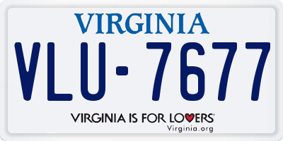 VA license plate VLU7677