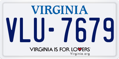 VA license plate VLU7679