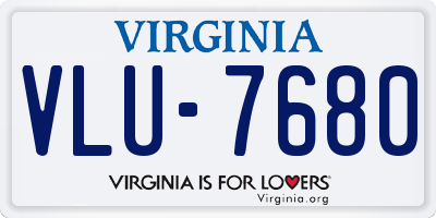VA license plate VLU7680