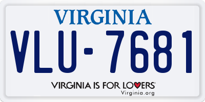 VA license plate VLU7681