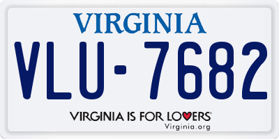 VA license plate VLU7682