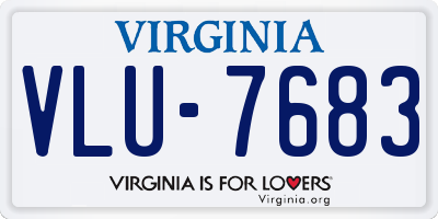 VA license plate VLU7683