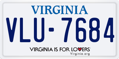 VA license plate VLU7684