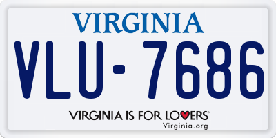 VA license plate VLU7686