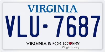 VA license plate VLU7687