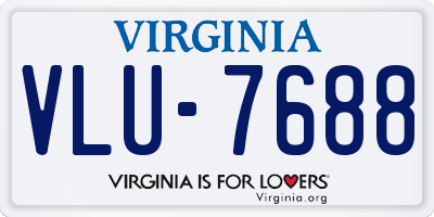 VA license plate VLU7688