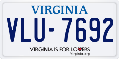VA license plate VLU7692