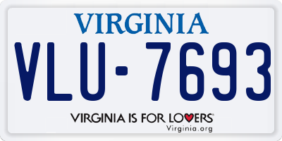 VA license plate VLU7693