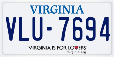 VA license plate VLU7694