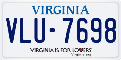 VA license plate VLU7698