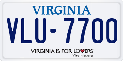 VA license plate VLU7700