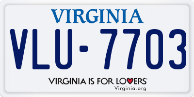 VA license plate VLU7703