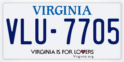VA license plate VLU7705