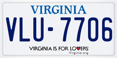 VA license plate VLU7706
