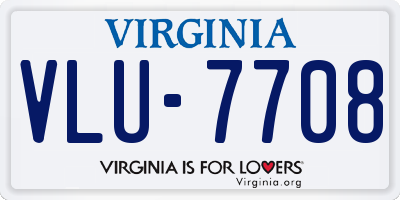 VA license plate VLU7708