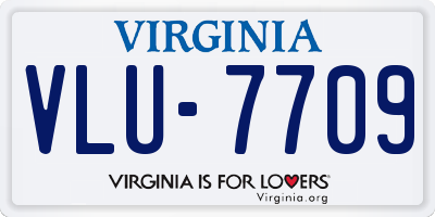 VA license plate VLU7709