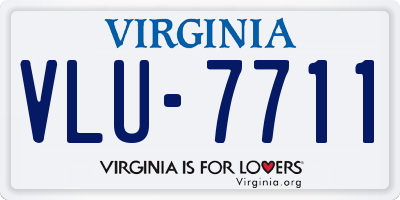 VA license plate VLU7711