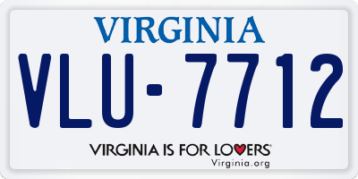 VA license plate VLU7712