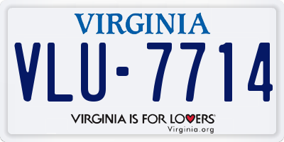 VA license plate VLU7714