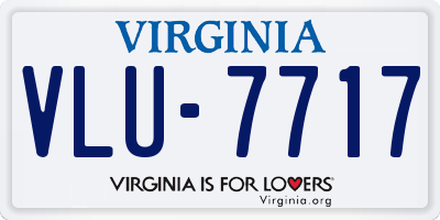 VA license plate VLU7717