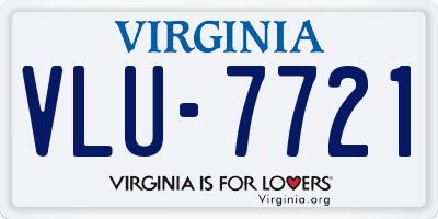 VA license plate VLU7721