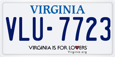 VA license plate VLU7723