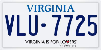 VA license plate VLU7725