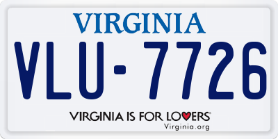 VA license plate VLU7726