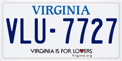 VA license plate VLU7727