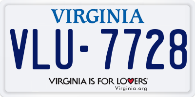 VA license plate VLU7728