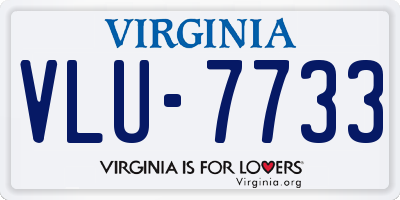 VA license plate VLU7733
