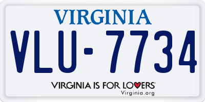 VA license plate VLU7734