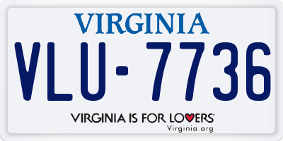 VA license plate VLU7736