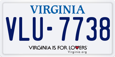 VA license plate VLU7738