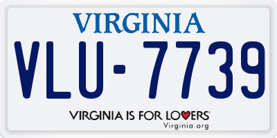 VA license plate VLU7739
